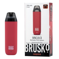 Перезаправляемая Под-Система Бруско Миникан 3 (Brusko Minican 3) 700 mah, Светло Красный